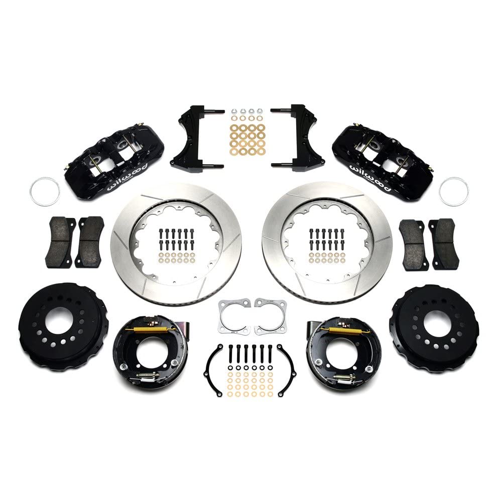 Rear P-Brake Kit AERO4,14.00", Drilled, Red