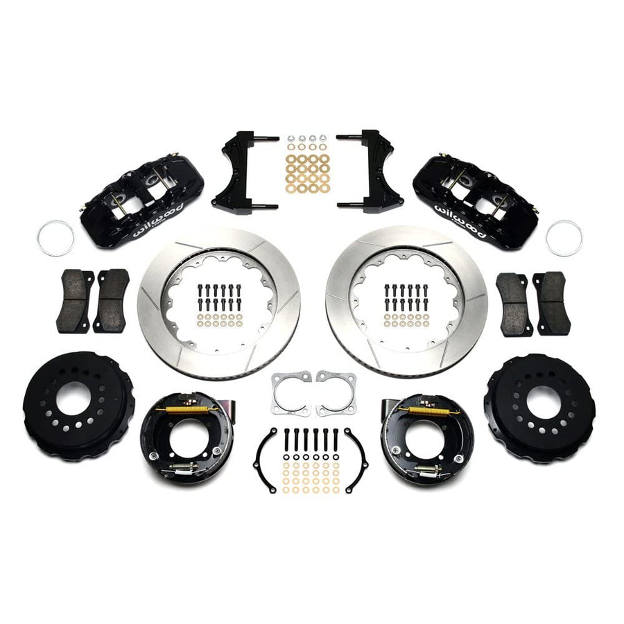 Rear P-Brake Kit AERO4,14.00", Drilled, Red