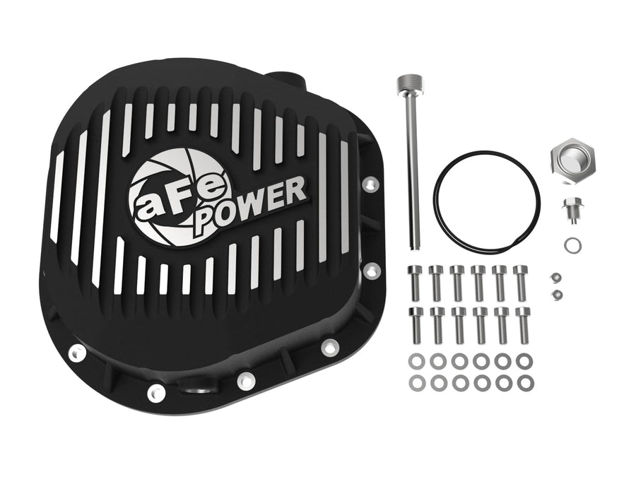 aFe POWER Differential Cover Pro Series Black w/Machined Fins - #46-70022 - Ford F-250/F-350/Excursion 86-25 V8 (td) (10.25/10.50-12)