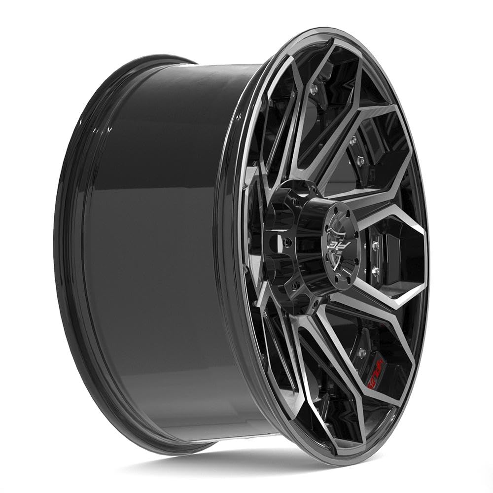 4PLAY Wheels 20 Inch Rim 4P80R Fits 6x135 & 6x139.7 20x9 Gloss Black Brushed with Tinted Clear (1)