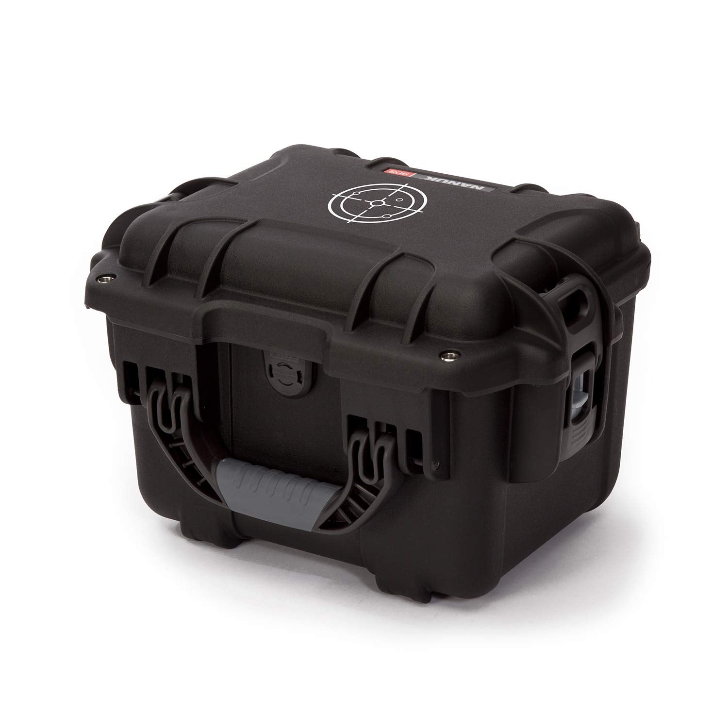 Black Nanuk 908 Waterproof Hard Case for Gun Ammo w/White Target Logo