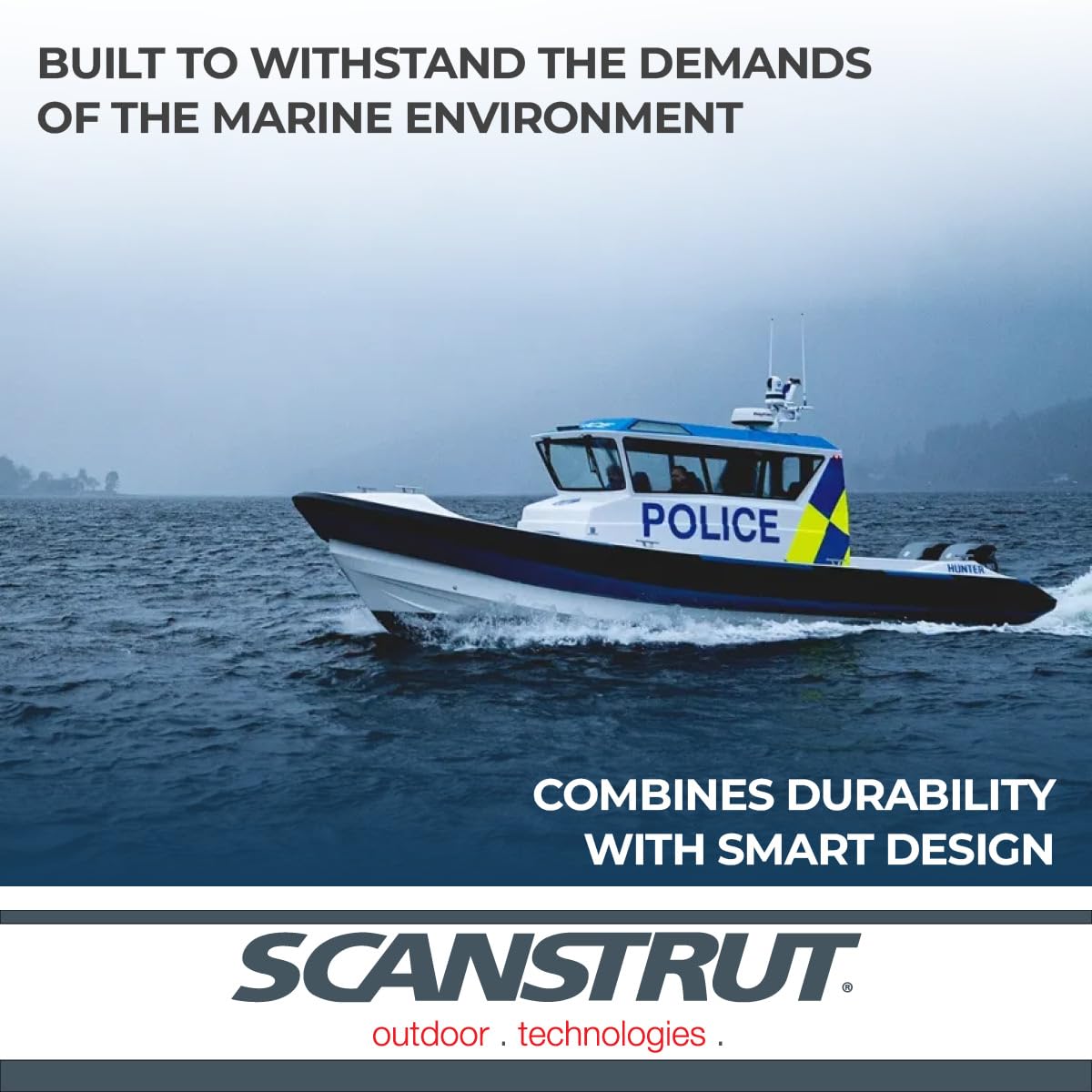 Scanstrut Tapered PTM-R1-1 Radar Mast for Lights, Cameras, GPS/VHF Antenna, and Raymarine, Garmin, Navico BR24/3G/4G Radomes