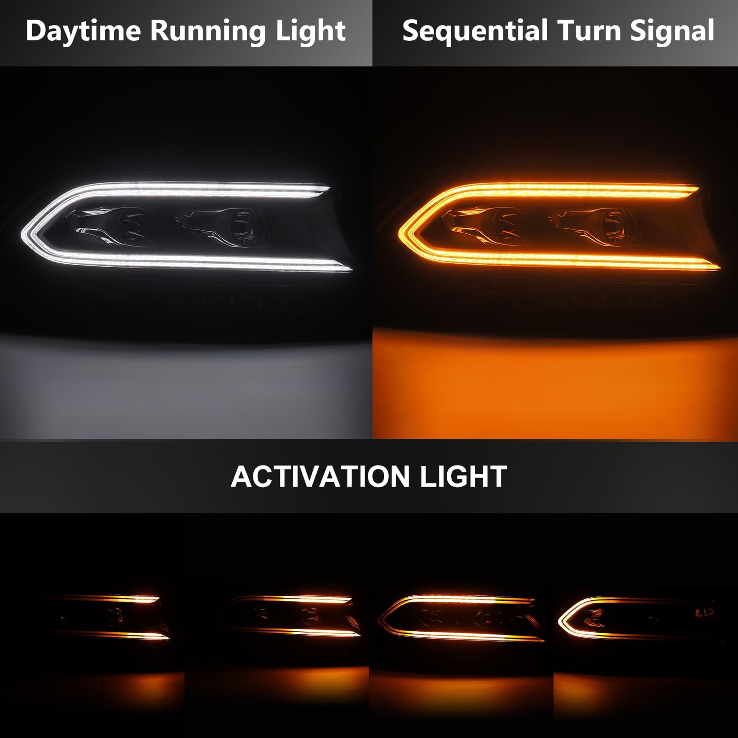 LUXX-Series AlphaRex LED Projector Headlights for 15-23 Charger Black