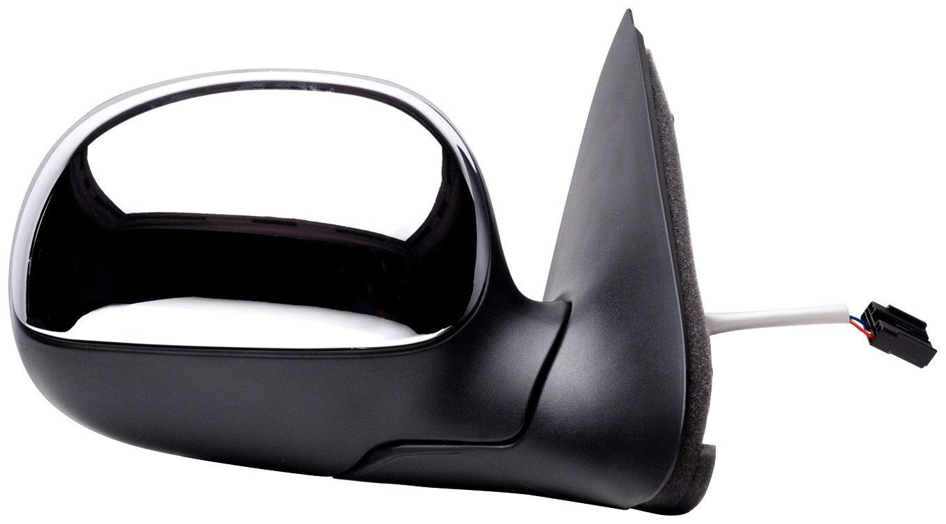 Mirror Passenger Side for Ford F150, F250 LD Pick-Up, Black, w/Chrome Cover, Foldaway, Power (Will not fit on Crew Cab Models)