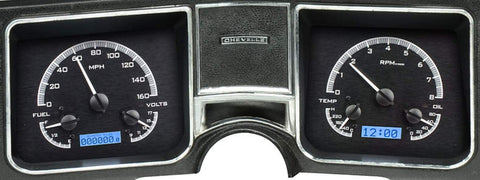 Dakota Digital 68 Chevelle Chevy El Camino Analog Dash Gauges Black Alloy Blue VHX-68C-CVL-K-B
