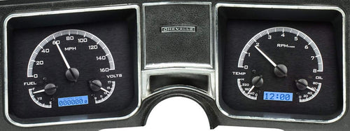 Dakota Digital 68 Chevelle Chevy El Camino Analog Dash Gauges Black Alloy Blue VHX-68C-CVL-K-B