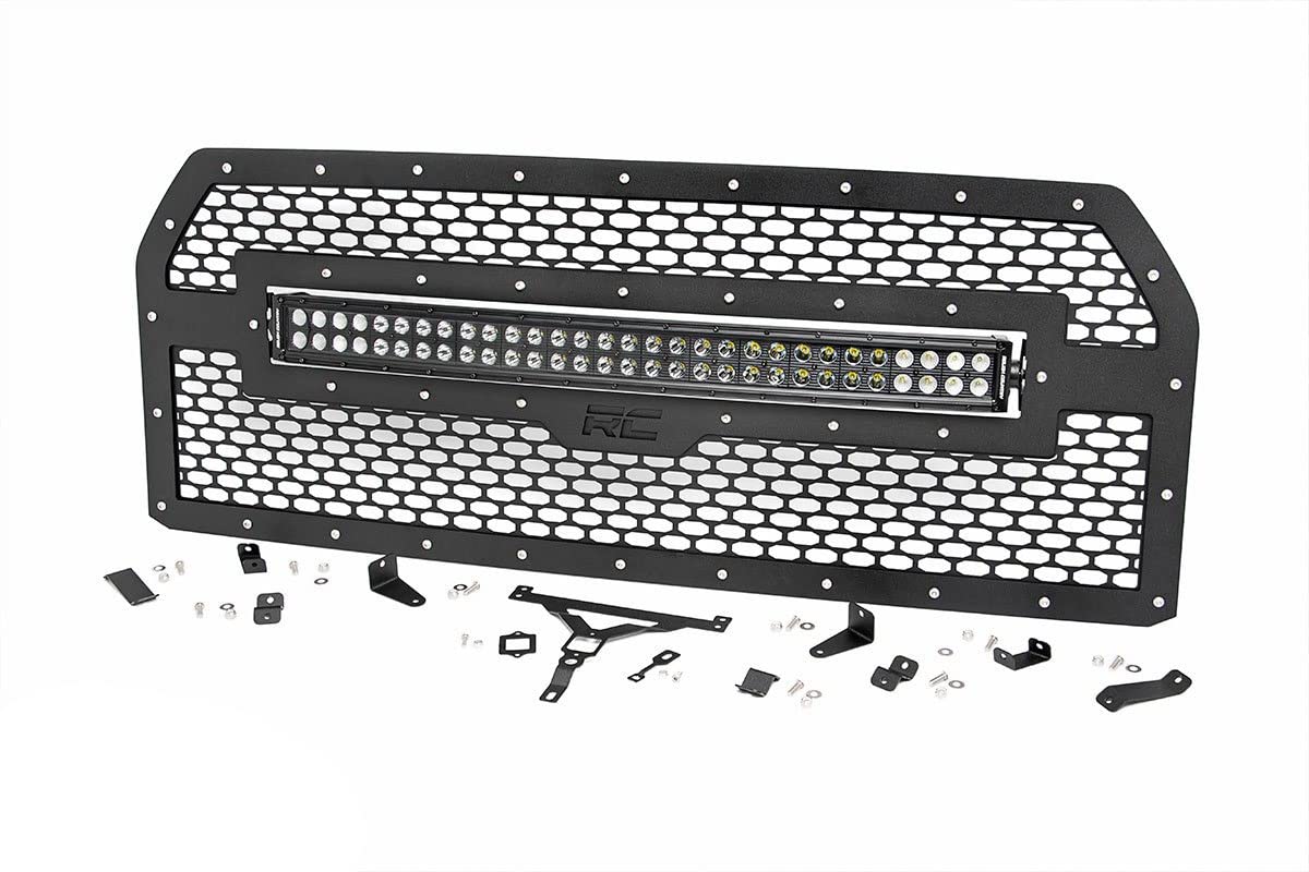 30" Rough Country Mesh White DRL LED Grille for 2015-2017 Ford F-150-70193DRL