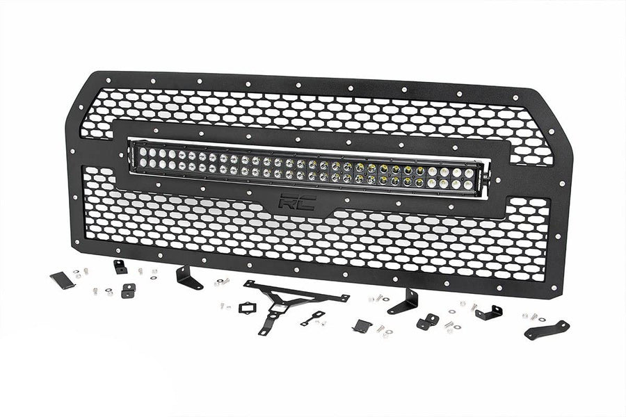 30" Rough Country Mesh White DRL LED Grille for 2015-2017 Ford F-150-70193DRL