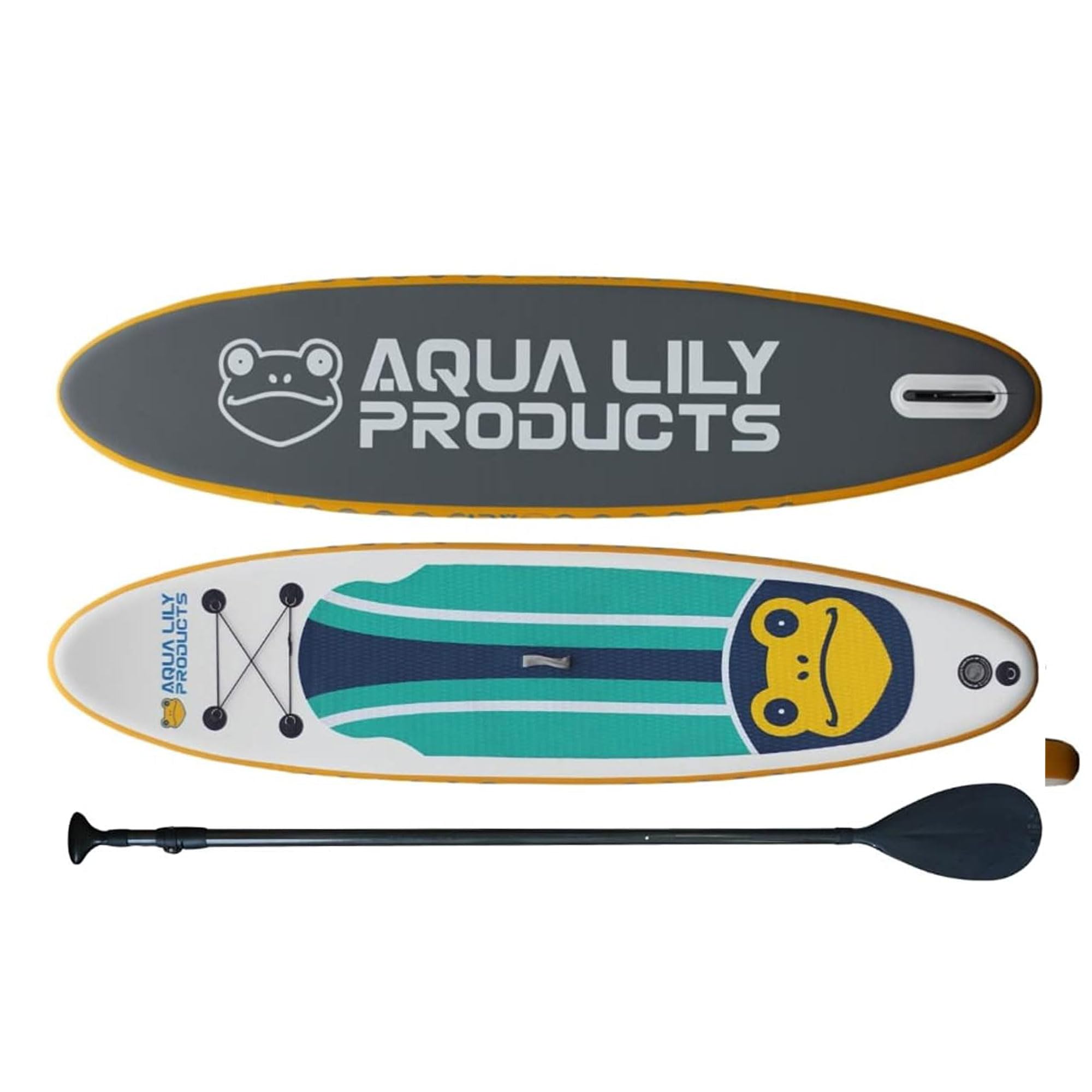 Aqua Lily Inflatable Premium Stand Up Paddle Board (Supports 400 Pounds) with Accessories & Carry Bag SUP | Wide Stance, Non-Slip Deck, Leash, Paddle & Pump, 10’9” x 32” x 6”