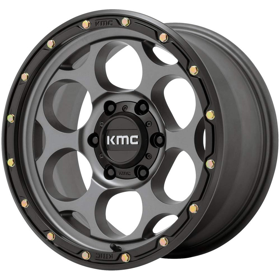 KMC Wheels Dirty Harry KM541 Satin Gray with Black Lip Wheel with Aluminum (17 x 8.5 inches /6 x 139 mm, 0 mm Offset)