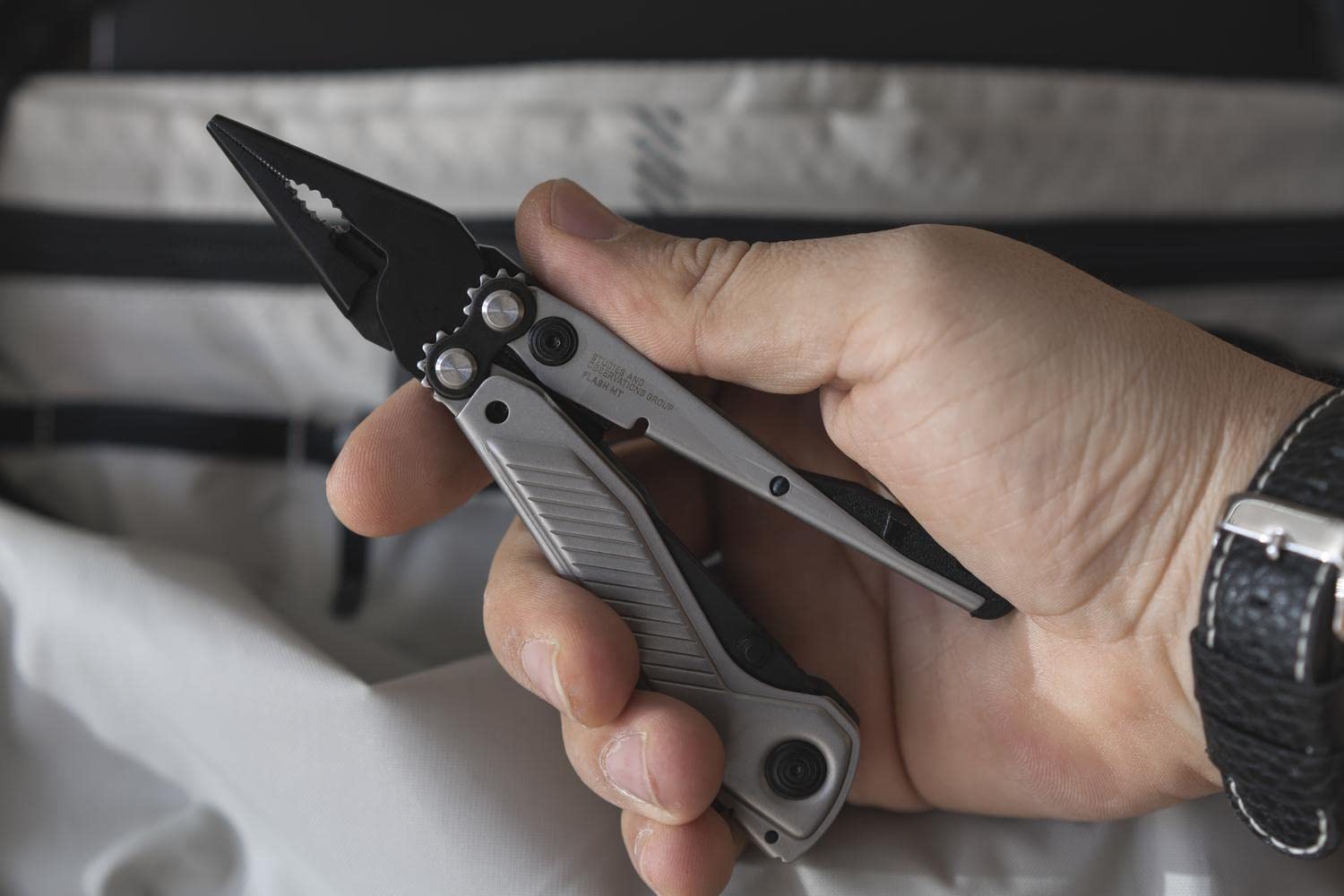 SOG Daily Everyday Solution EDC CRYO D2 Steel Compact Pocket Size Flash MT Multi-Tool, 7 Tools, Stainless-Steel Housing, Silver & Black