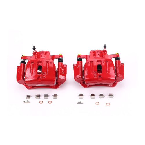 Power Stop Pair of High-Temp Red Powder Coated Front Calipers For Toyota Highlander 2001-2007 [Model Specific]