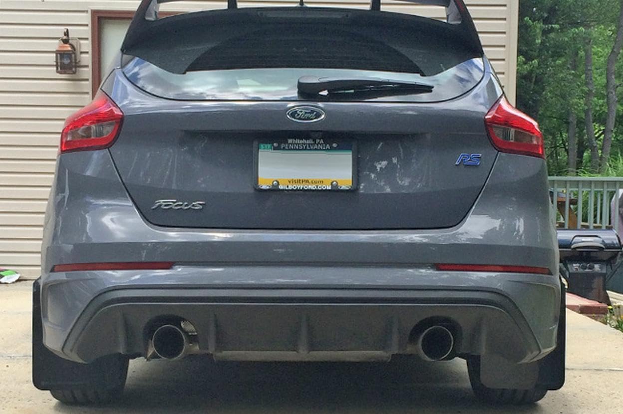 Rally Armor Mud Flap Black, Red MF27-UR-BLK/RD with Logo (13-18 Ford FocusST)