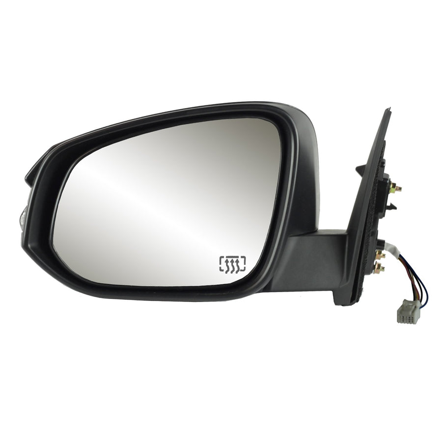 Driver Side Fit Mirror for Toyota Highlander, Textured Black w/PTM Cover, w/Turn Signal, Foldaway, w/o Blind spot Detection, Power