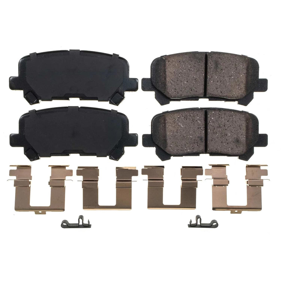 Rear Brake Kit Power Stop For Honda Pilot 2012-15 - Ceramic Brake Pads With Installation Hardware, 17-1585