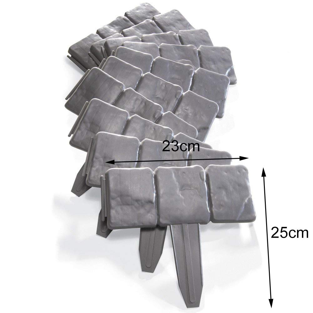 10pcs Fawcotu Hammer-in Stone Effect DIY Decorative Garden Edging Palisade Trellis