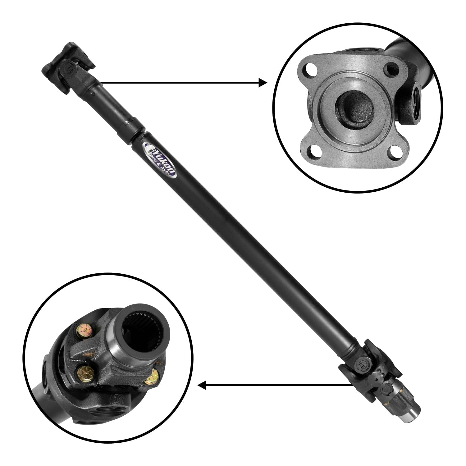 Yukon Front Performance Driveshaft OE-style for 2018 Jeep Sahara 4DR D30 Automatic w/Selec-Trac
