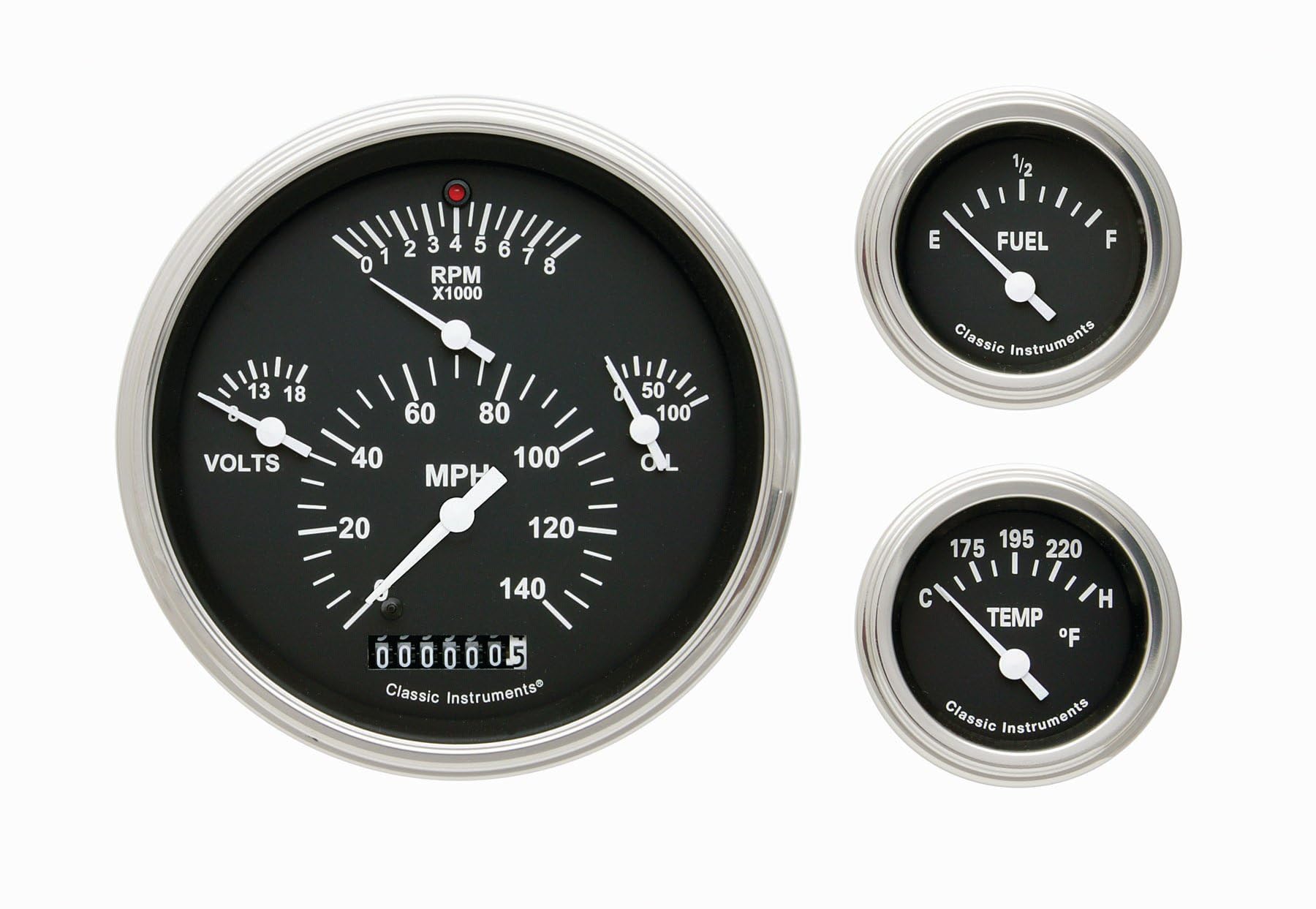 Hot Rod Classic Instruments Gauge Package - LS Sending Unit CH01BSLF-LS