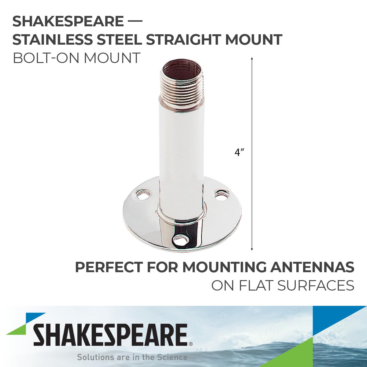 Marine Shakespeare 4365 Straight Mount, Beige, 4 inch