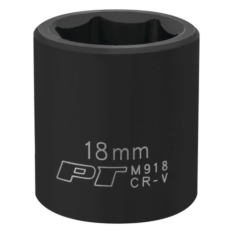 3/8-Inch Performance Tool M918 18mm 6pt Impact Socket