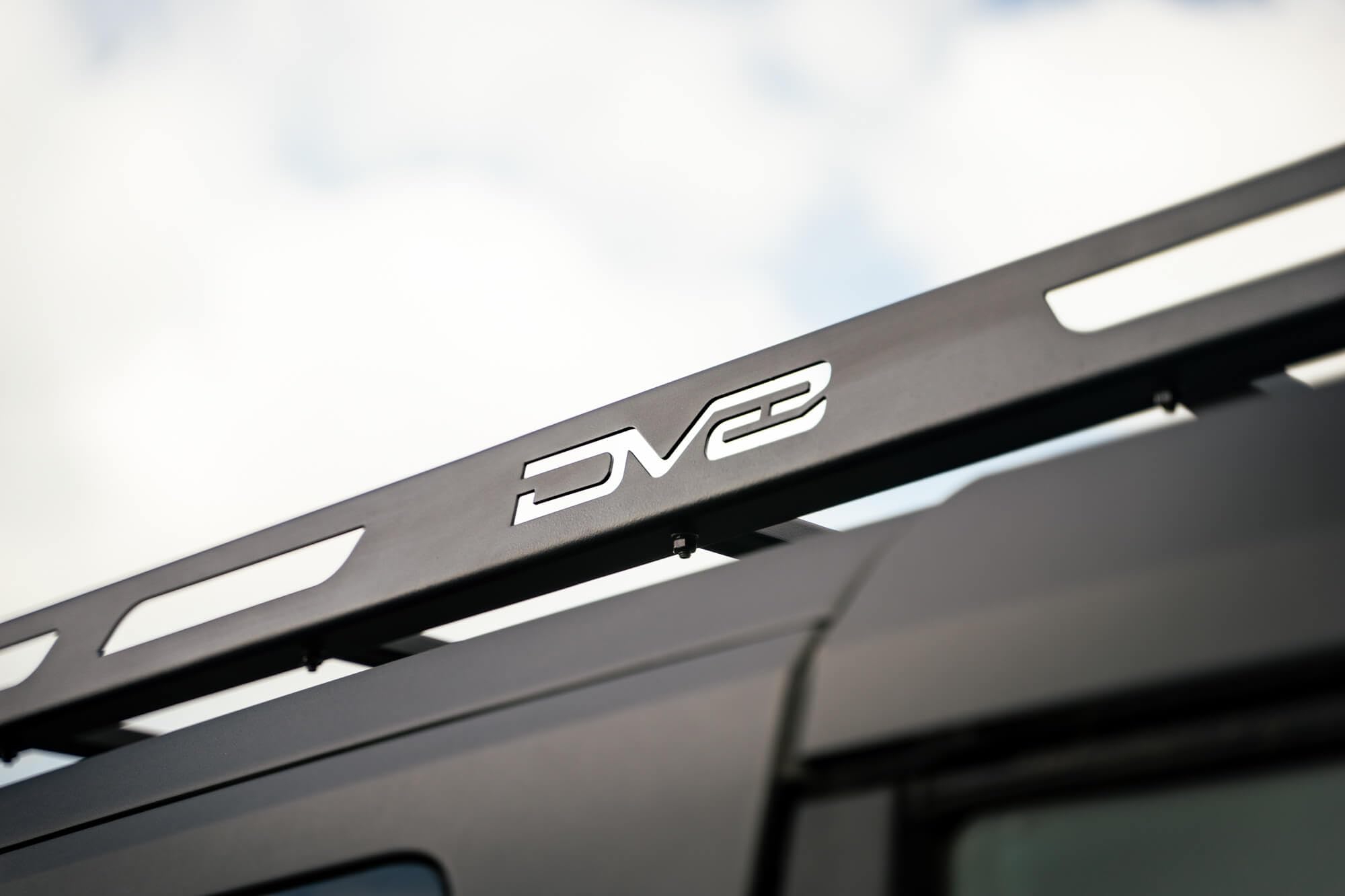 Hard Top Roof Rack DV8 Offroad for 2021-2025 Ford Bronco 2-Door | OEM Hardtop | Mounts 40” & 50” Light Bar | Bolt-On Installation | Multiple Tie Down Points | 200 lb Capacity | Multiple Accessories