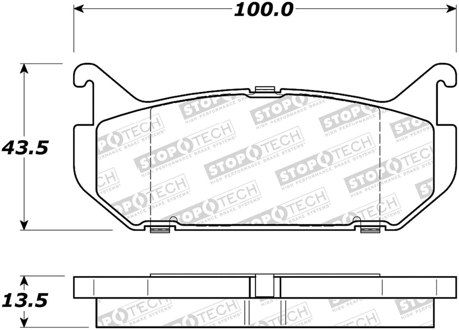 Rear StopTech 308.05840 Brake Pads with Shims and Hardware Street