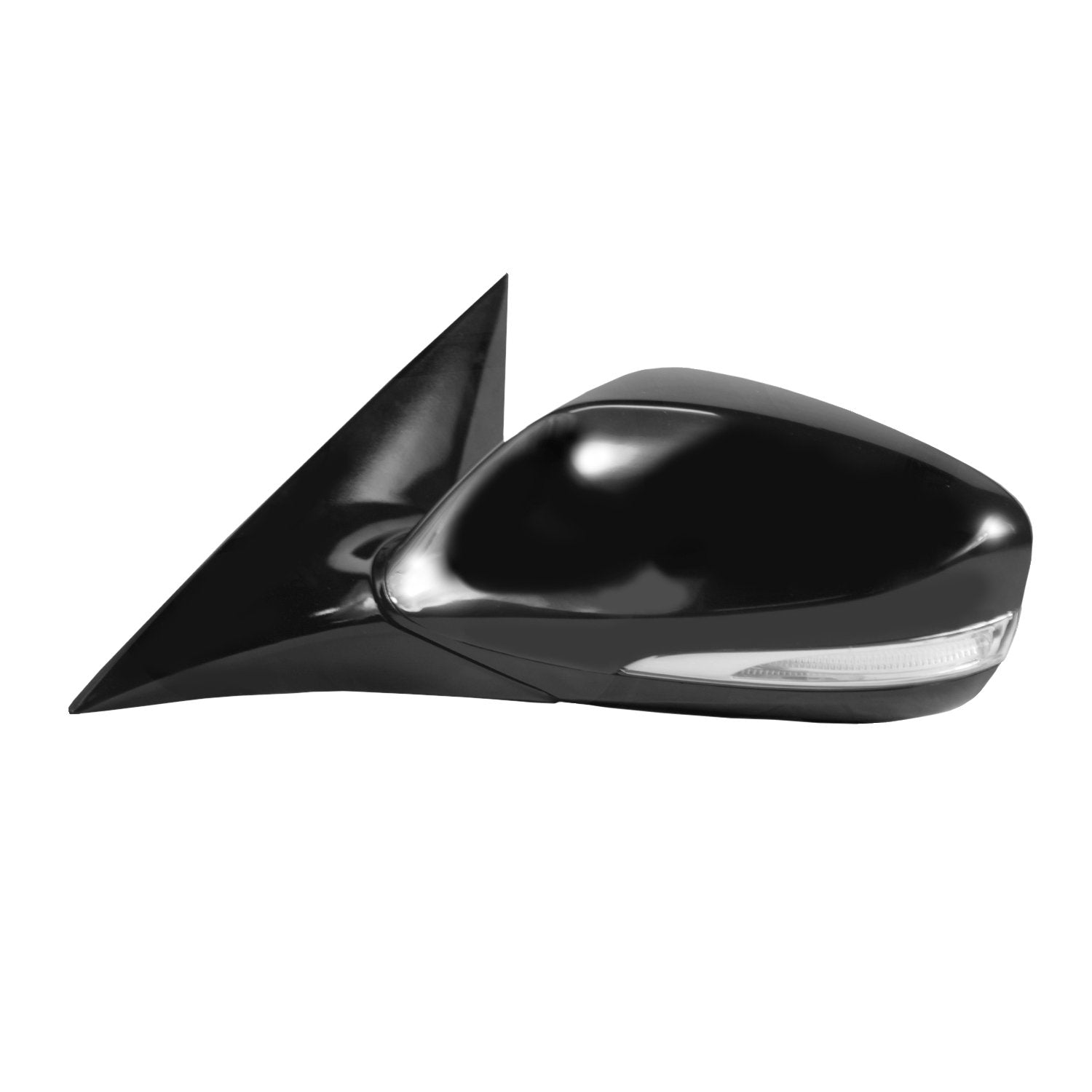 Driver Side Fit Mirror for Hyundai Veloster, Black w/PTM Cover, w/Turn Signal, spot Mirror, Panoramic roof, Foldaway, Heated Power