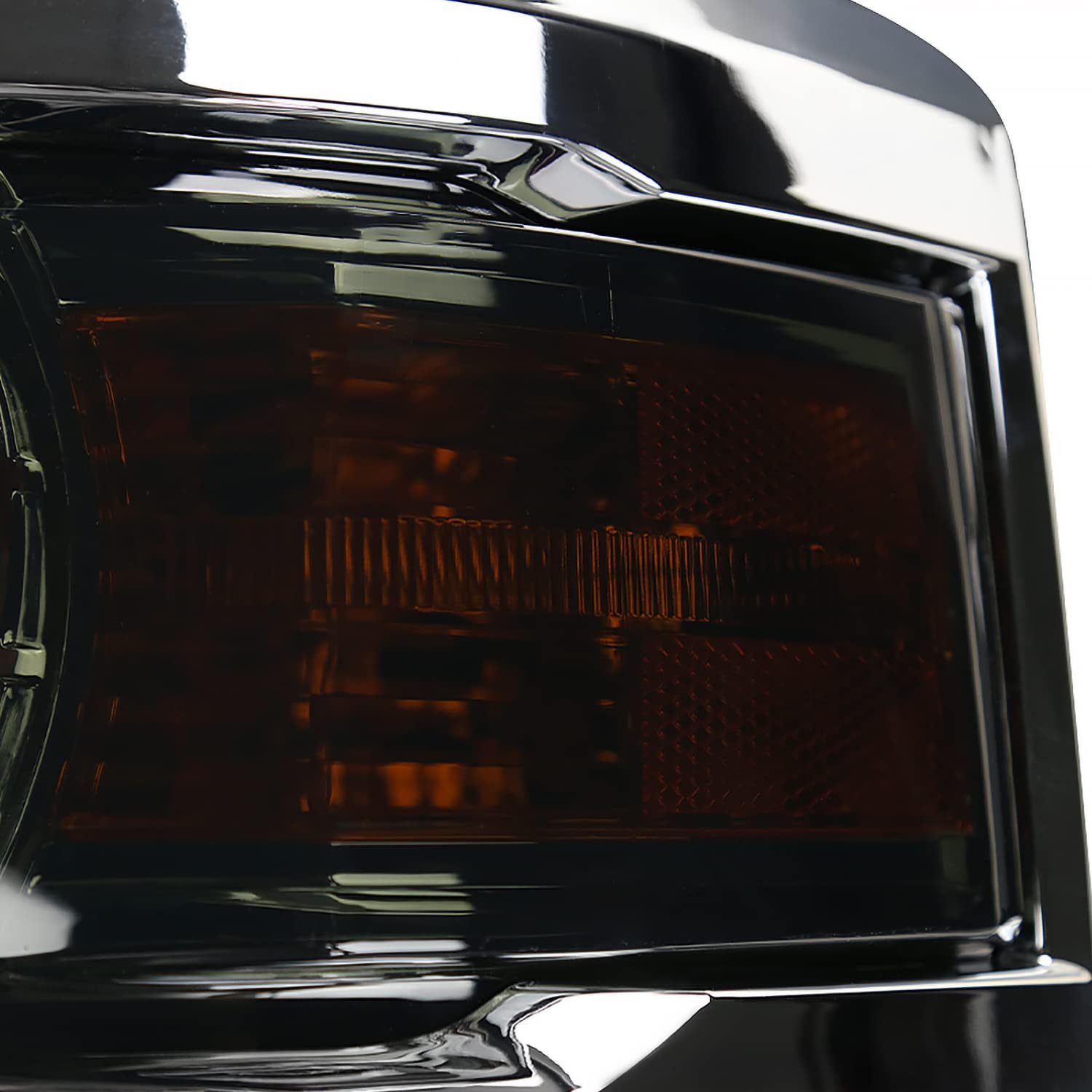Smoke Projector Headlights w/Silver Trim SPEC-D TUNING Compatible with 2014-2015 Chevy Silverado 1500, Left + Right Pair Headlamps Assembly