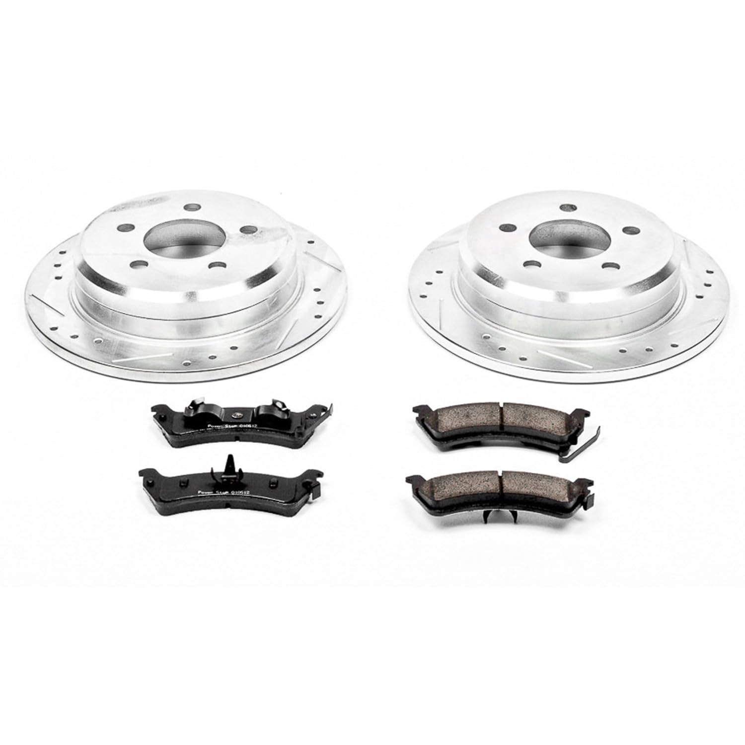Power Stop K2131 Z23 Carbon Fiber Brake Pads with Drilled & Slotted Brake Rotors Kit For Jeep Grand Cherokee 1993-1998 [Model Specific]