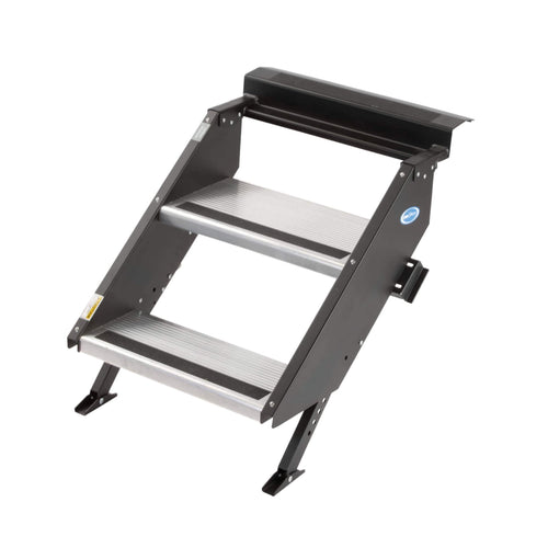 MORryde StepAbove STP-202 Fold-Up RV Entry Step - 2-Step (9" Step Rise), Fits 26" to 28" Door Width