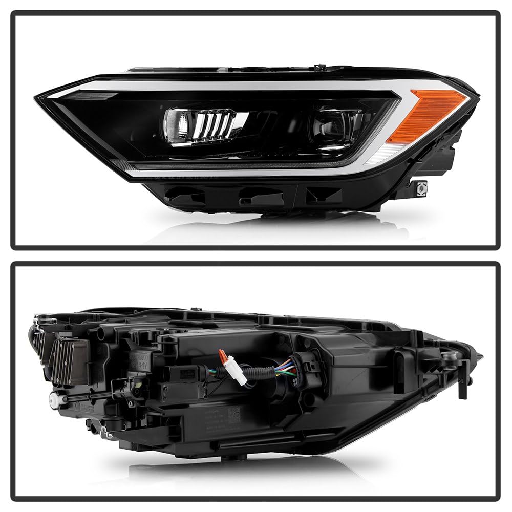 VW Jetta Spyder (xTune) 19-24 (Halogen Model Fit) (Halogen Signal) High Low Beam LED DRL Projector Headlights - Black