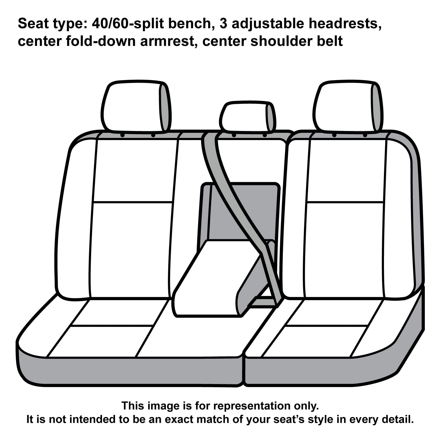 Covercraft Super Dux Carhartt SeatSaver Custom Seat Covers | Fits 2011-2018 Ram 1500, 2019-2024 Ram 1500 Classic, 2011-2024 Ram 2500/3500/4500 | 2nd Row 40/60 Bench Seat, Super Dux Black