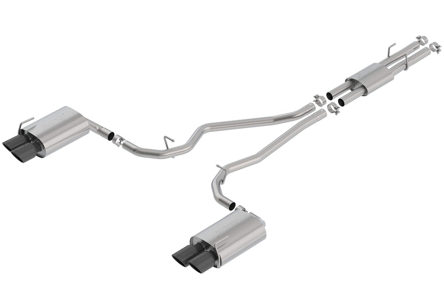 BORLA Cat-Back 140821BC Perf. Exh. Sys. for 2020-2023 Ford Explorer ST & Explorer Platinum & Lincoln Aviator V6 T-304 Stainless Steel ATAK Dual Split Rear Exit Dual 4" Rnd. Black Chrome Tips Each Side