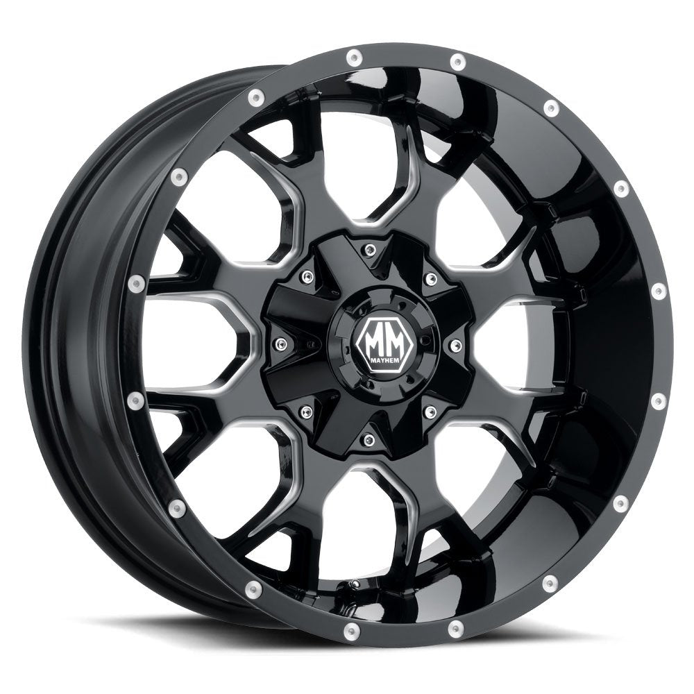 Mayhem WHEEL GROUP 8015-2137M Warrior 8015 Black/Milled Spokes 20X10 6-135/6-139.7 -25mm 106mm