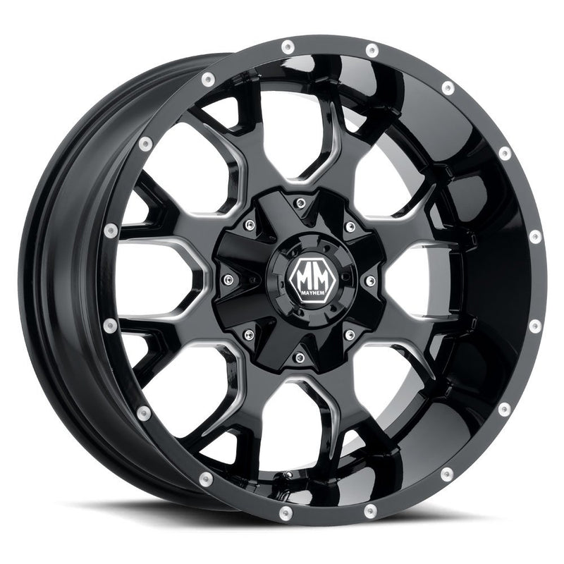 Mayhem WHEEL GROUP 8015-2137M Warrior 8015 Black/Milled Spokes 20X10 6-135/6-139.7 -25mm 106mm