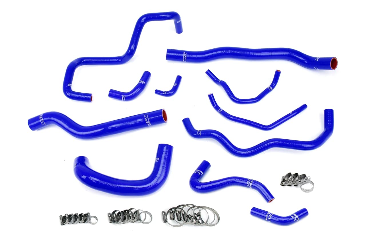HPS Performance Silicone Blue Radiator Oil Cooler Ancillary Hose Kit Compatible for 2006-2007 Mazda Mazdaspeed 6 2.3L Turbo, 57-1876-BLUE