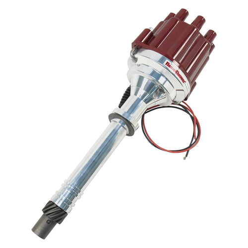 Pertronix Flame-Thrower D200801 Red Cap Plug and Play Marine Billet Electronic Distributor with Ignitor II Technology for Chevrolet Small Block/Big Block Red Cap