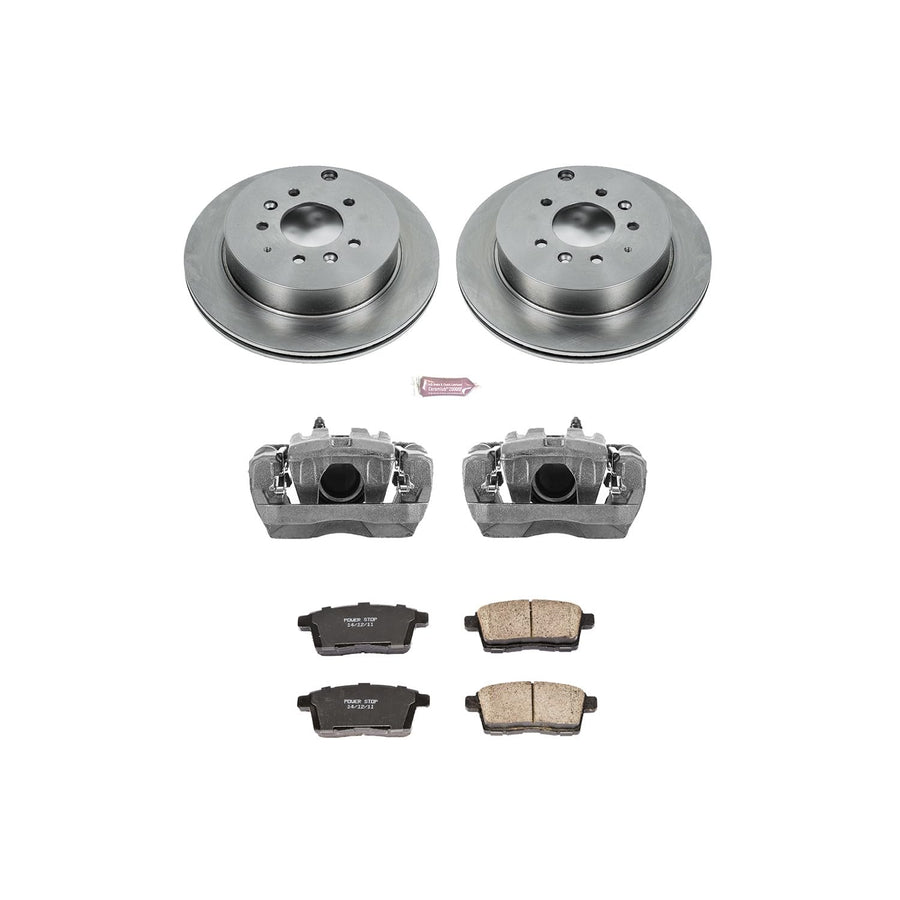 Power Stop KCOE5876 Replacement Autospeciality Rear Caliper Kit- OE Rotors, Ceramic Brake Pads, Calipers For Mazda CX-7 2007-2012 [Model Specific]