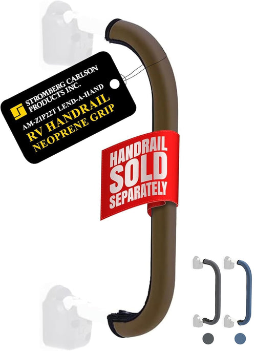 Stromberg Carlson Lend-A-Hand AM-ZIP22T Zip Grip - RV Handrail Neoprene Grip Cover with Nylon Zipper - Machine Washable - Fits AM-250, AM-255 Mini Assist Rail - 22" (Tan)