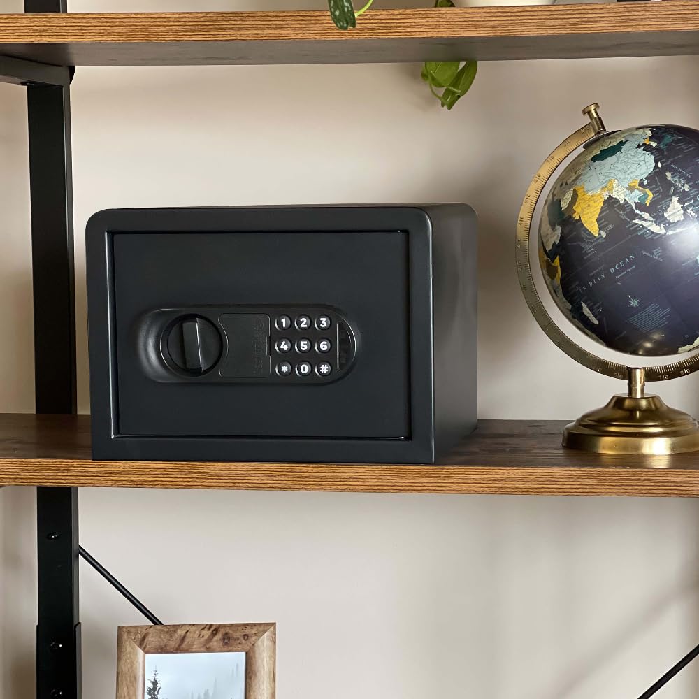 Security Vault Home & Office with Electronic Keypad, Heavy Duty Steel Electronic Safe Box with Backup Keys, PV2S