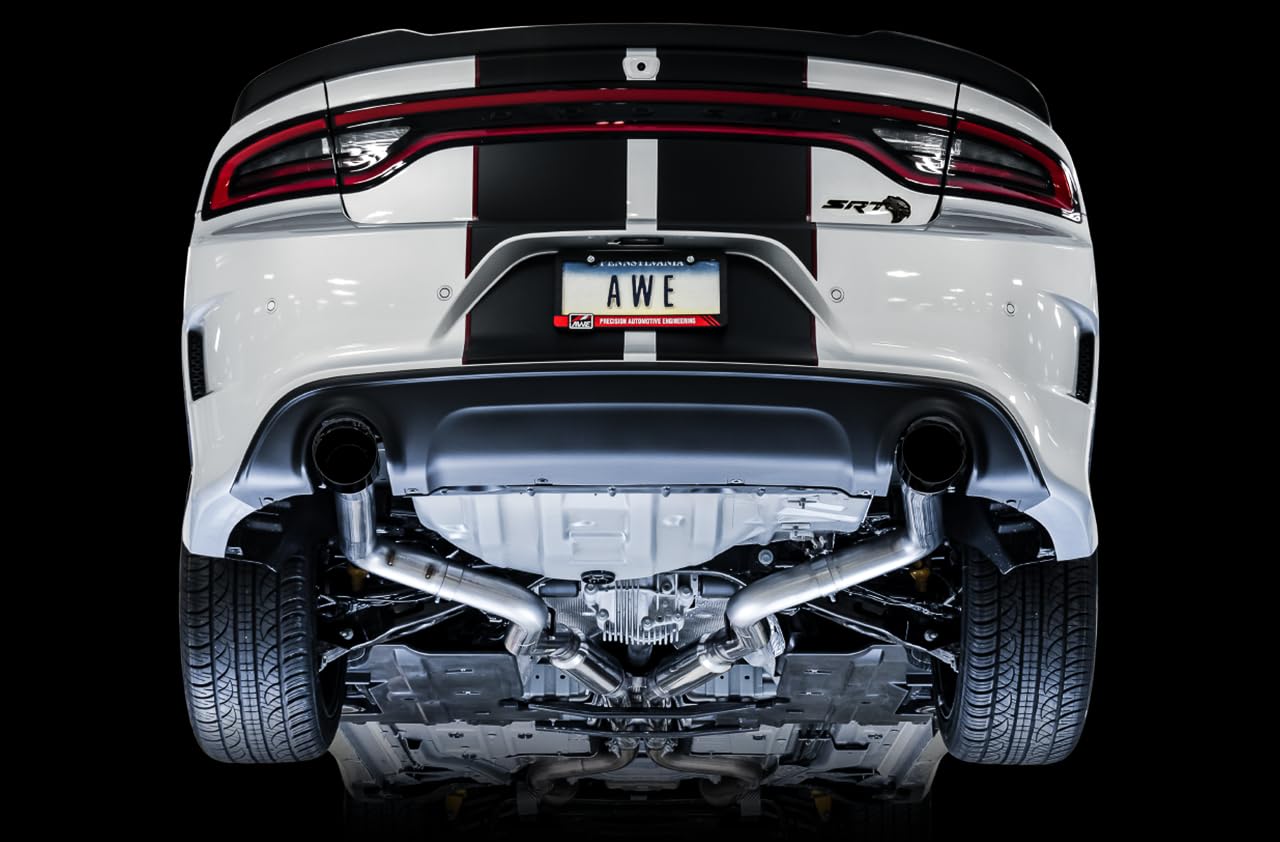 Track AWE Cat-Back Exhaust, Black Tips 2017-2023 Charger 5.7L