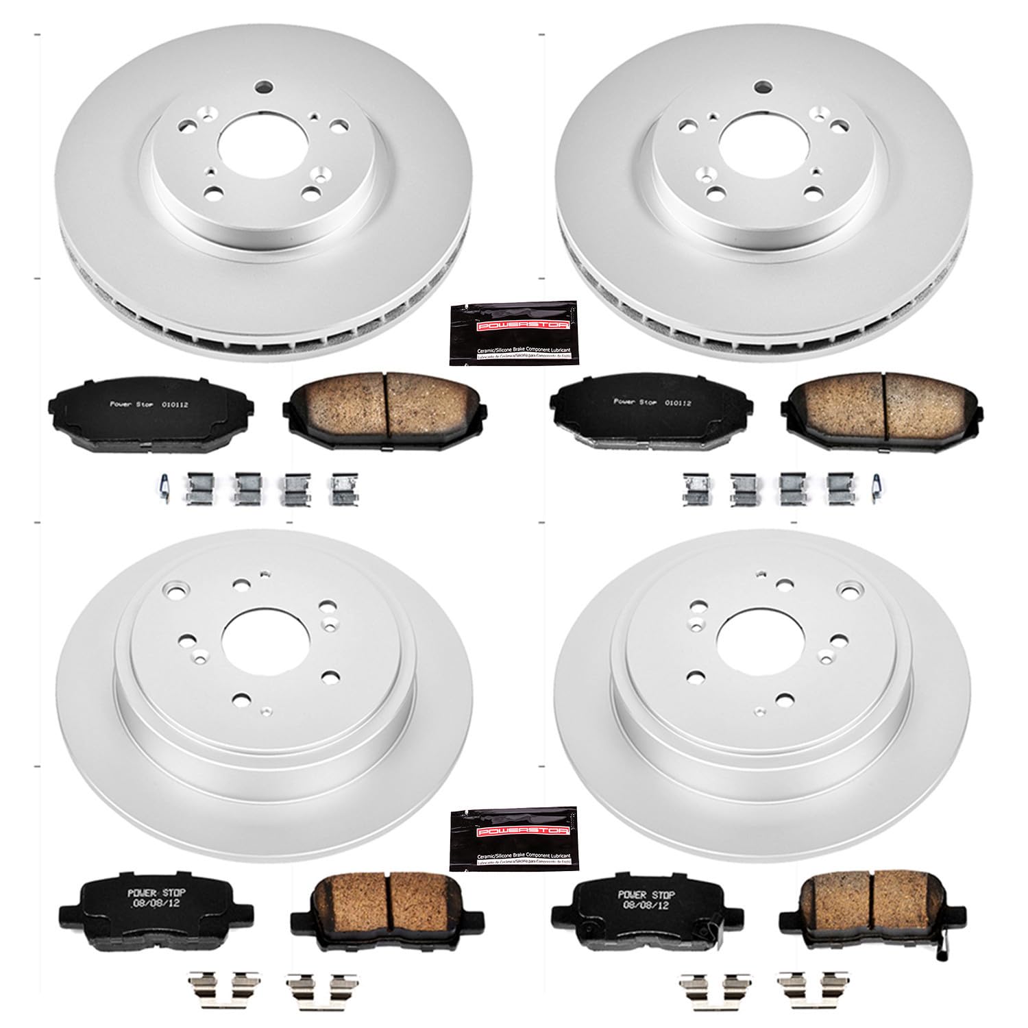 Power Stop CRK2300 Brake Rotor & Coated Ceramic Brake Pads- front & rear For Acura MDX 2001-2002 [Model Specific]
