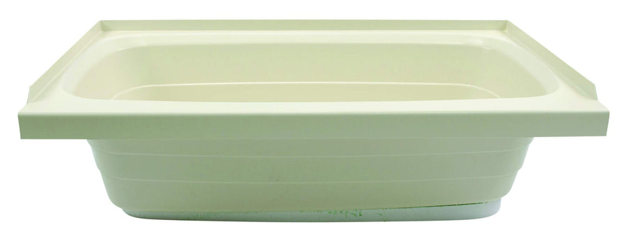 24" x 40" Lippert Replacement Parchment Bathtub with Left Drain, Scratch-Resistant ABS Acrylic for RVs, Travel Trailers, 5th Wheels, Motorhomes - P2440LHSPK