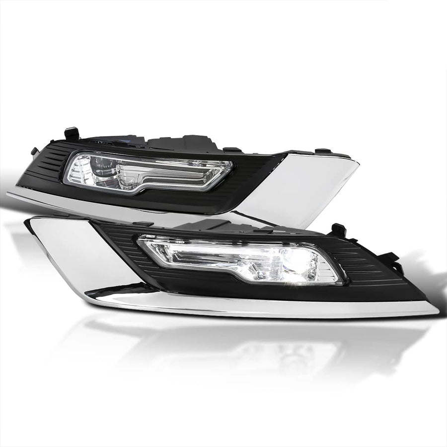 LED Fog Lights Spec-D Tuning Clear Lens + Built-In LED Bulbs + Switch Included Compatible with Ford Fusion 2017-2018 L+R Pair Assembly