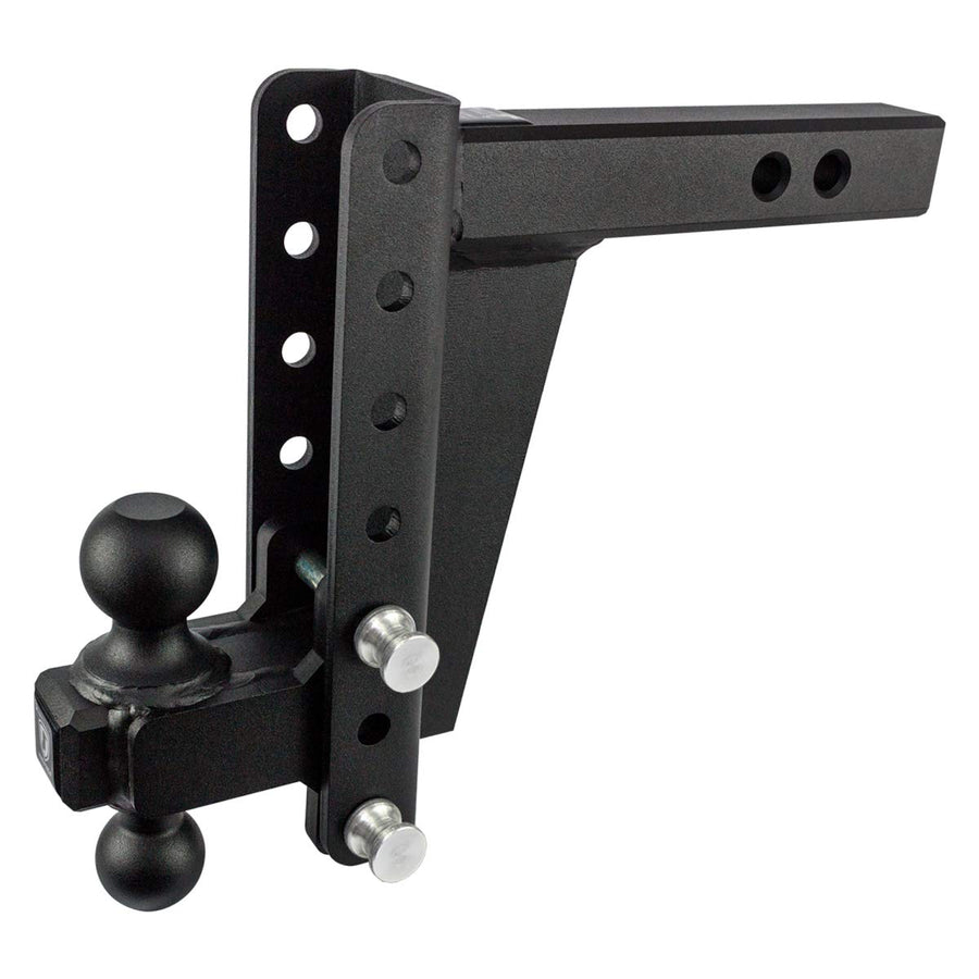 2.0" BulletProof Hitches Adjustable Heavy Duty Trailer Hitch (22,000 lb. Rating) - 8" Drop/Rise Trailer Hitch with 2" & 2-5/16" Dual Ball - Powder Coat, Solid Steel, Corrosion-Resistant