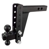 2.0" BulletProof Hitches Adjustable Heavy Duty Trailer Hitch (22,000 lb. Rating) - 8" Drop/Rise Trailer Hitch with 2" & 2-5/16" Dual Ball - Powder Coat, Solid Steel, Corrosion-Resistant