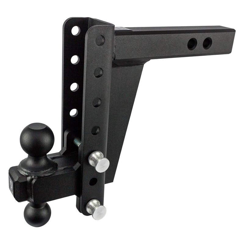 2.0" BulletProof Hitches Adjustable Heavy Duty Trailer Hitch (22,000 lb. Rating) - 8" Drop/Rise Trailer Hitch with 2" & 2-5/16" Dual Ball - Powder Coat, Solid Steel, Corrosion-Resistant