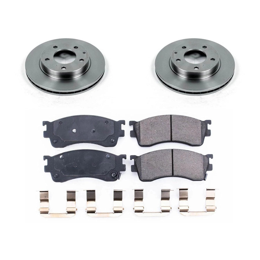 POWERSTOP Autospecialty KOE788 Front Replacement Brake Kit-OE Brake Rotors & Ceramic Brake Pads For Mazda Protege 2001-2003, Mazda Protege5 2002-2003 [Model Specific]