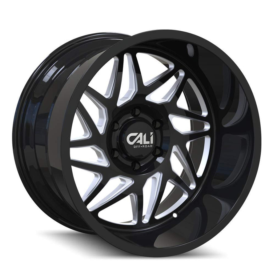9112-24481BM CALI OFF-ROAD Gemini 9112 Gloss Black/Milled Spokes 24X14 8-165.1 -76mm 125.2mm