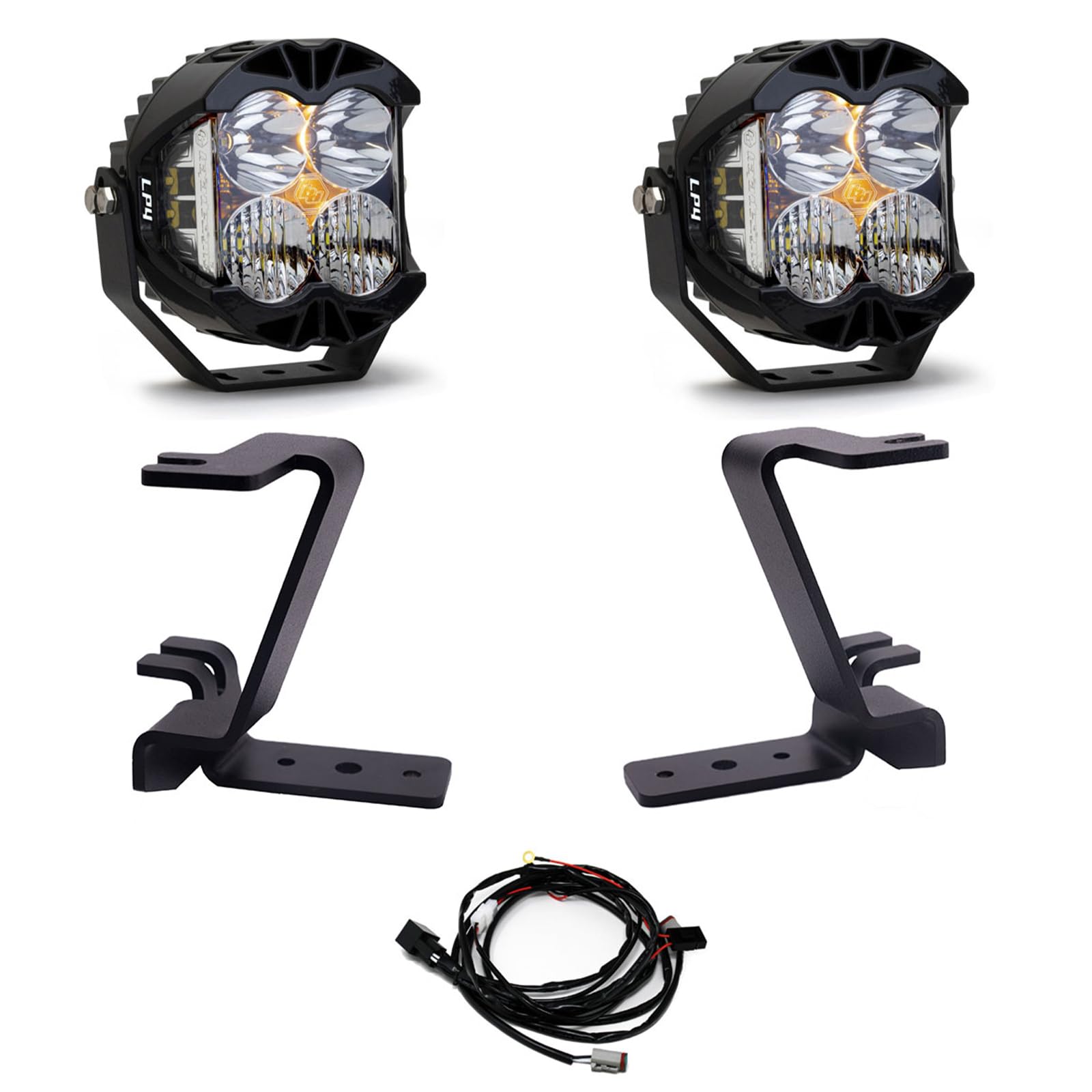 Baja Designs LP4 LED Light Kit A-Pillar for Ford Super Duty 23-On Truck with 2 Lights, Toggle Harness and Mounting Accessories